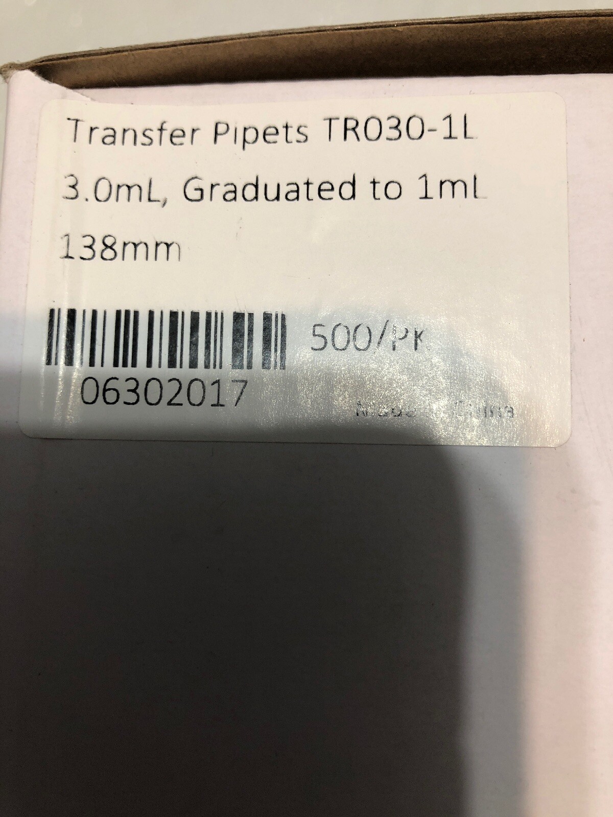 (#5) 500 Argos Technologies TR030-1L Transfer Pipet, 14mL Volume, 1mL Test Tube