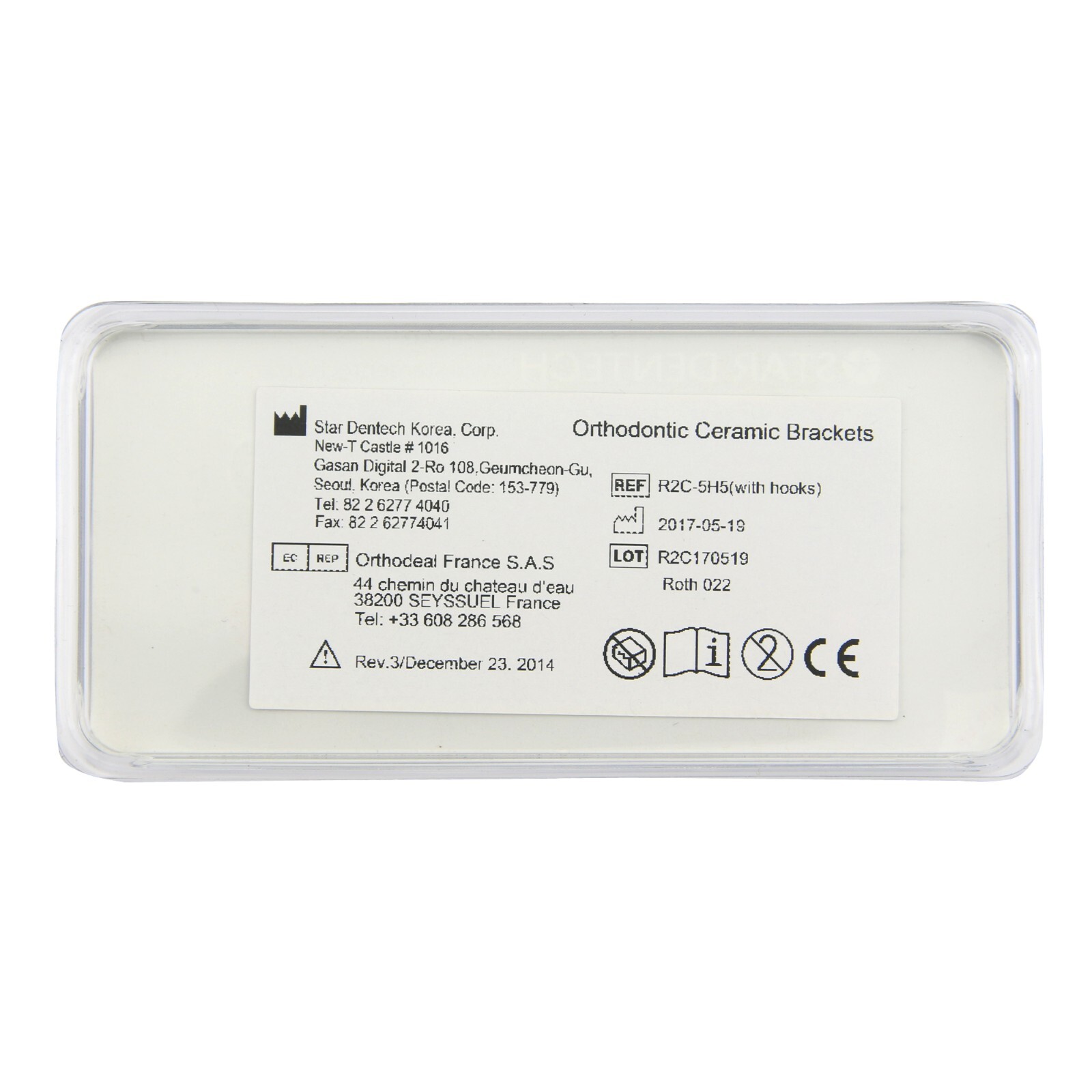 10X STAR ABSOLUTE Orthodontic Ceramic Sapphire Bracket Monocrystalline Roth 022
