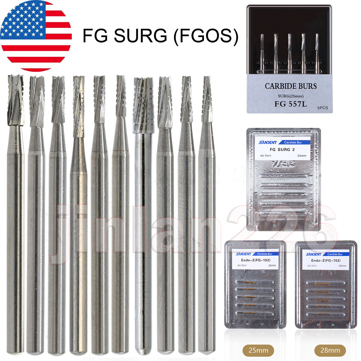 Dental Burs Carbide Surgical High Speed FG SURG 556 557 557L 558 559 560