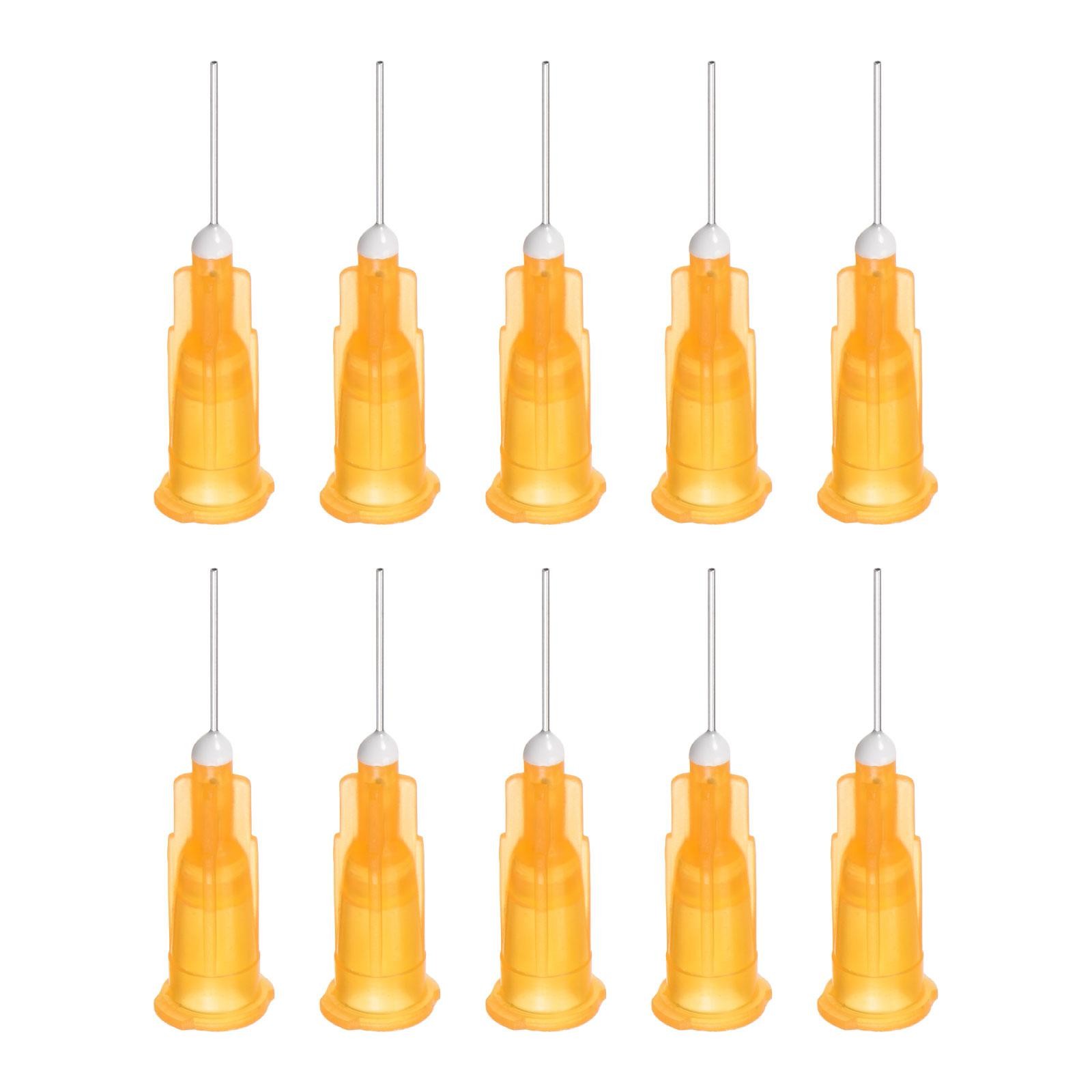 Blunt Tip Dispensing Needle for Liquid Glue Gun, 25G 1/2″, 10 Pcs (Orange)