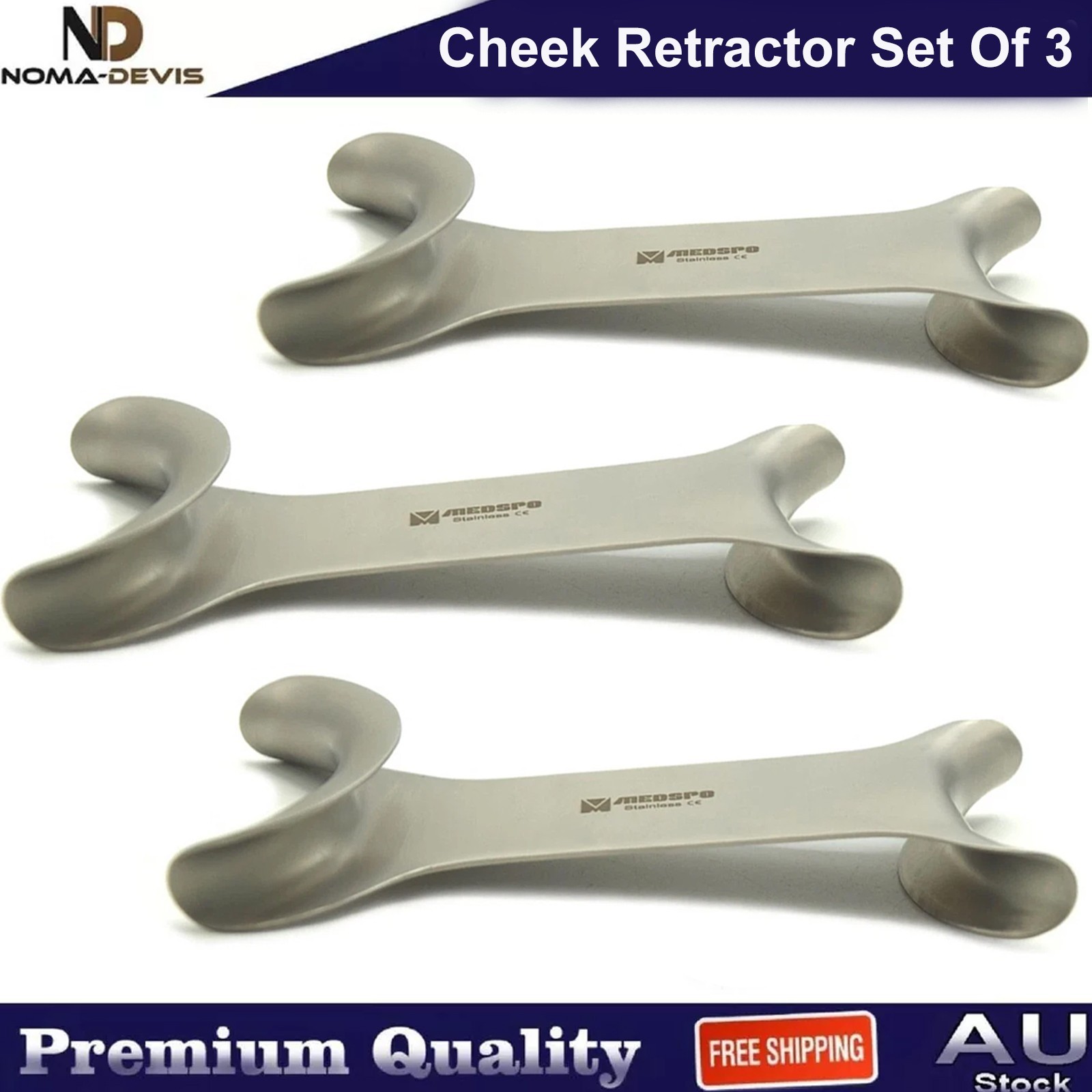 3 PCS Set Cheek Retractors Dental Mouth Opener Lip Tongue Double Headed CE