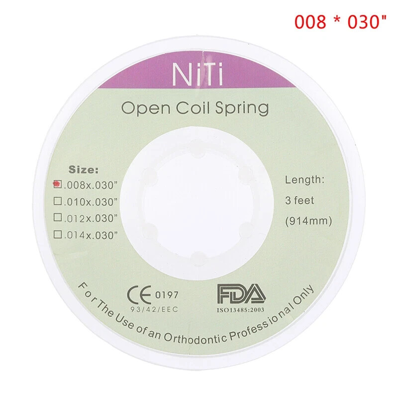 1Roll Dental Orthodontic Niti Open Coil Spring Spool .008/010/012/014 Inch 3Feet
