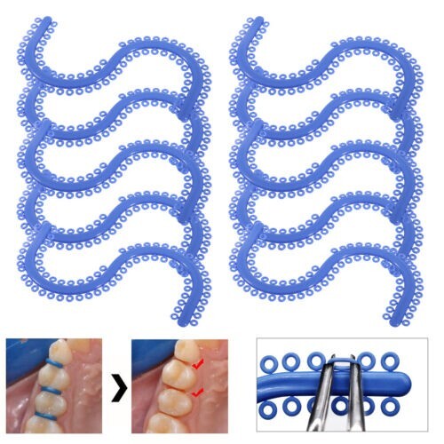 1Pack Dental Orthodontic Braces Separate Ligature Ties S Ring Rubber Band Blue