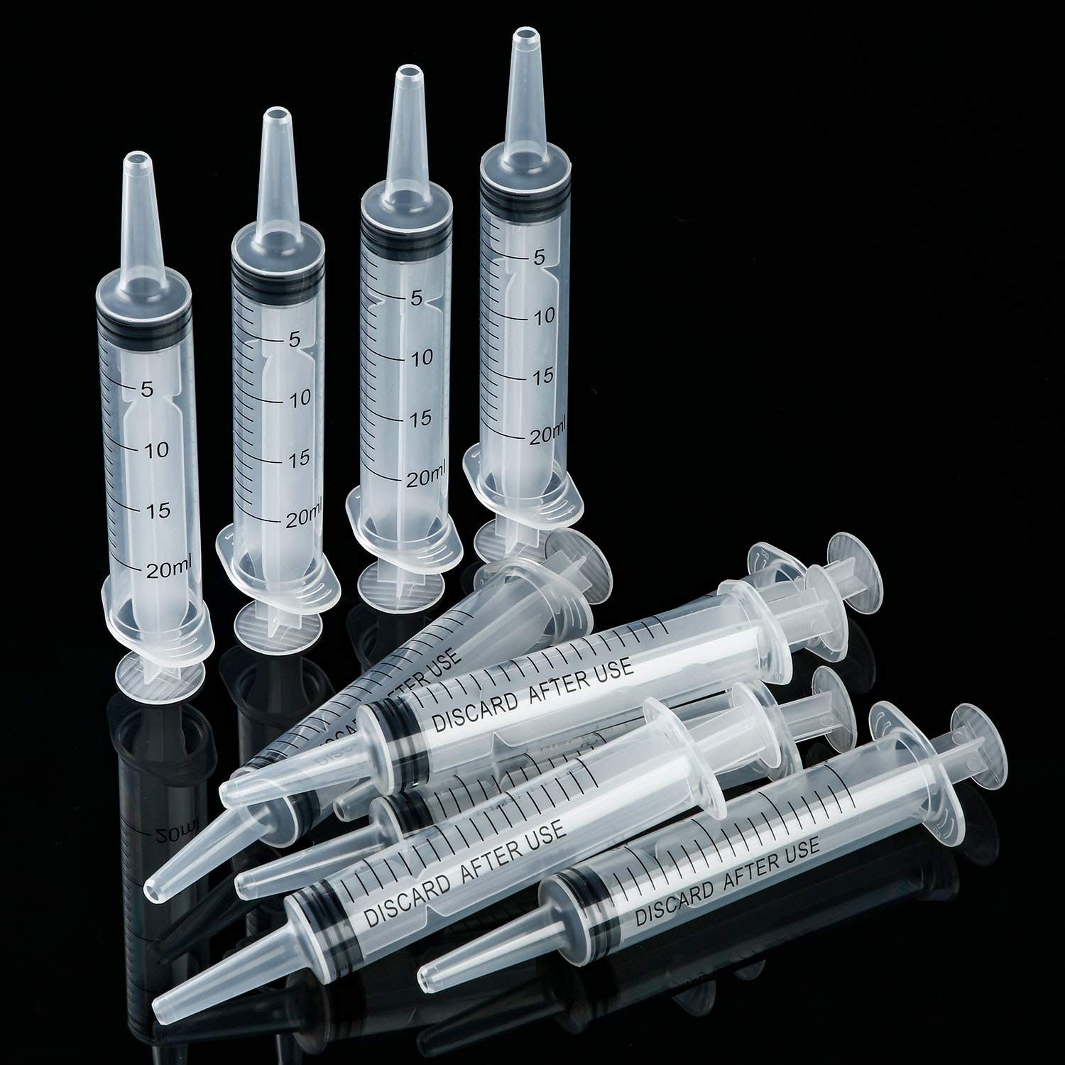 10 Pack Plastic Syringe Liquid Measuring Syringes 20 ML, as pictures shown
