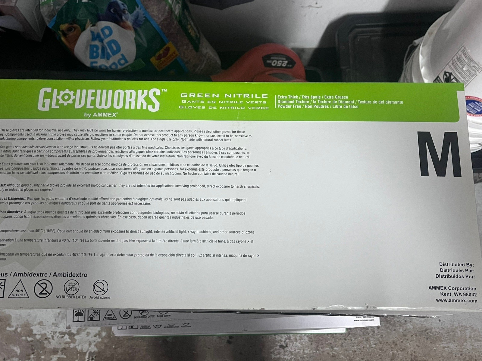 GLOVEWORKS HD Green Nitrile Industrial Gloves, 8 Mil, Case of 1000 Size Med