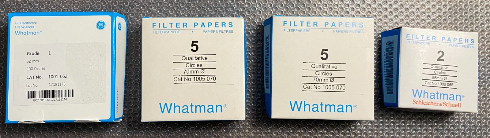 Whatman Filter Papers Mixed Lot of 4 Boxes Grade 1, 2 & 5 Circles 32mm 55mm 70mm