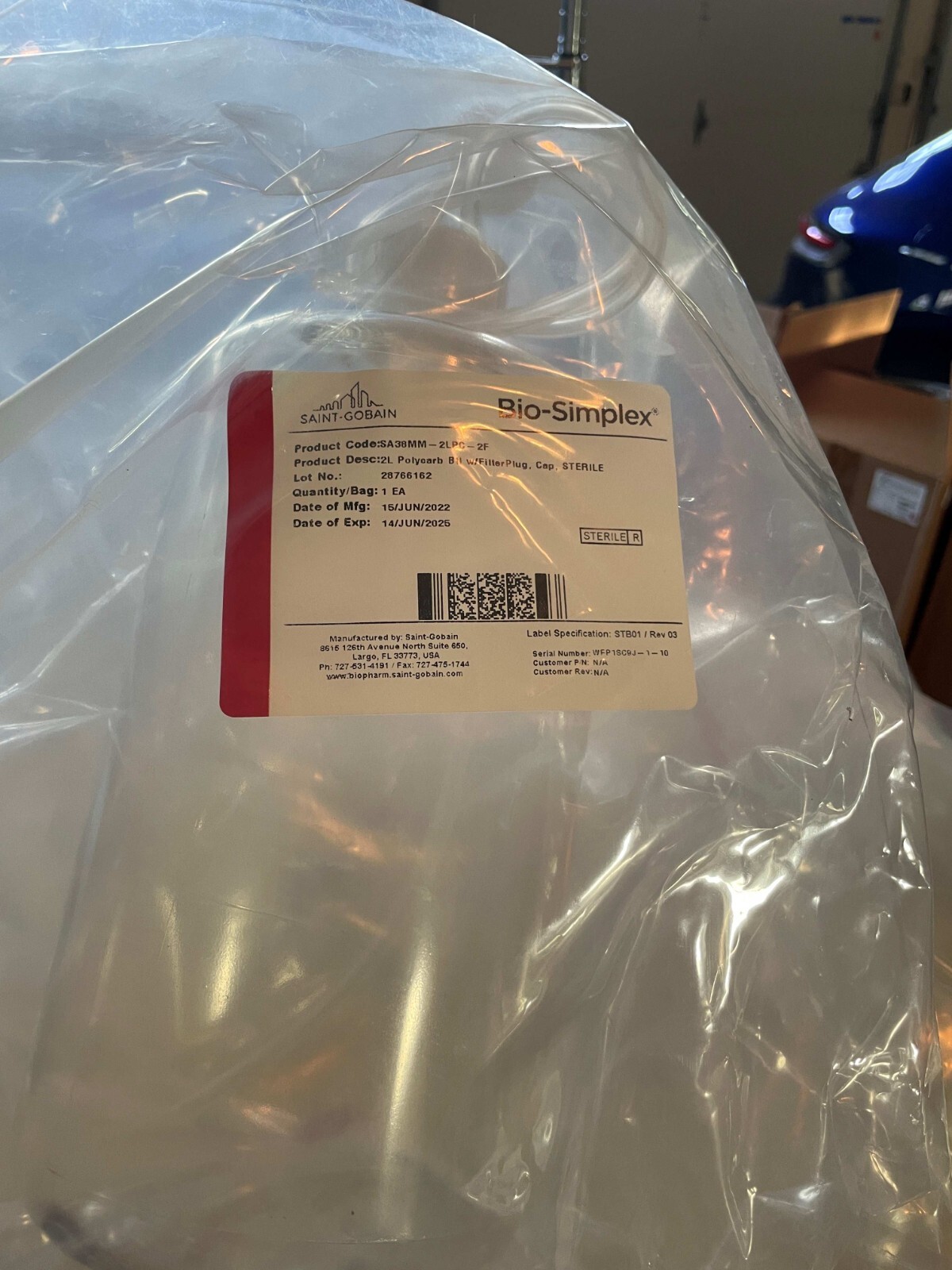 Saint-Gobain SA38MM-2LPC-2F Bio-Simplex Sterile New