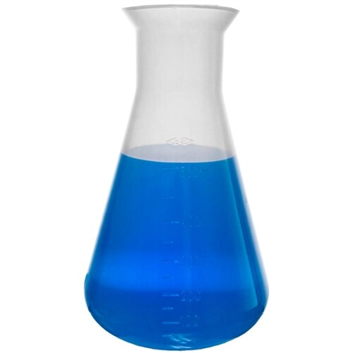 500ml Conical Flask, PP, Molded Graduations, Karter Scientific 230C2 (Pack 6)