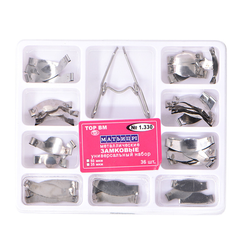 Dental Ortho Saddle Contoured Metal Matrices Matrix 36pcs with Springclip TOR VM