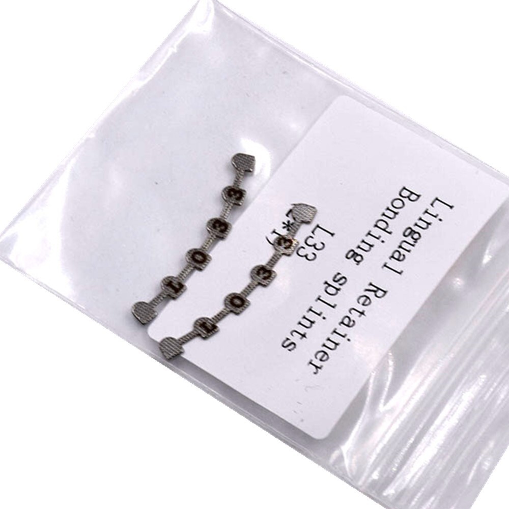 2 Pcs/Pack Dental Orthodontic Lingual Retainer Splits Wire Mesh Base Backing #33