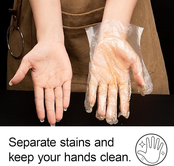 400 Count Disposable Poly Plastic Gloves for Cooking, Food Prep and Food Service