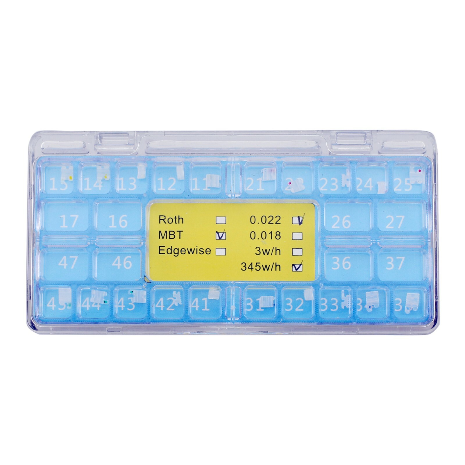 10 sets Orthodontic Ceramic Bracket Sapphire Clear Braces Aesthetic MBT 022 345