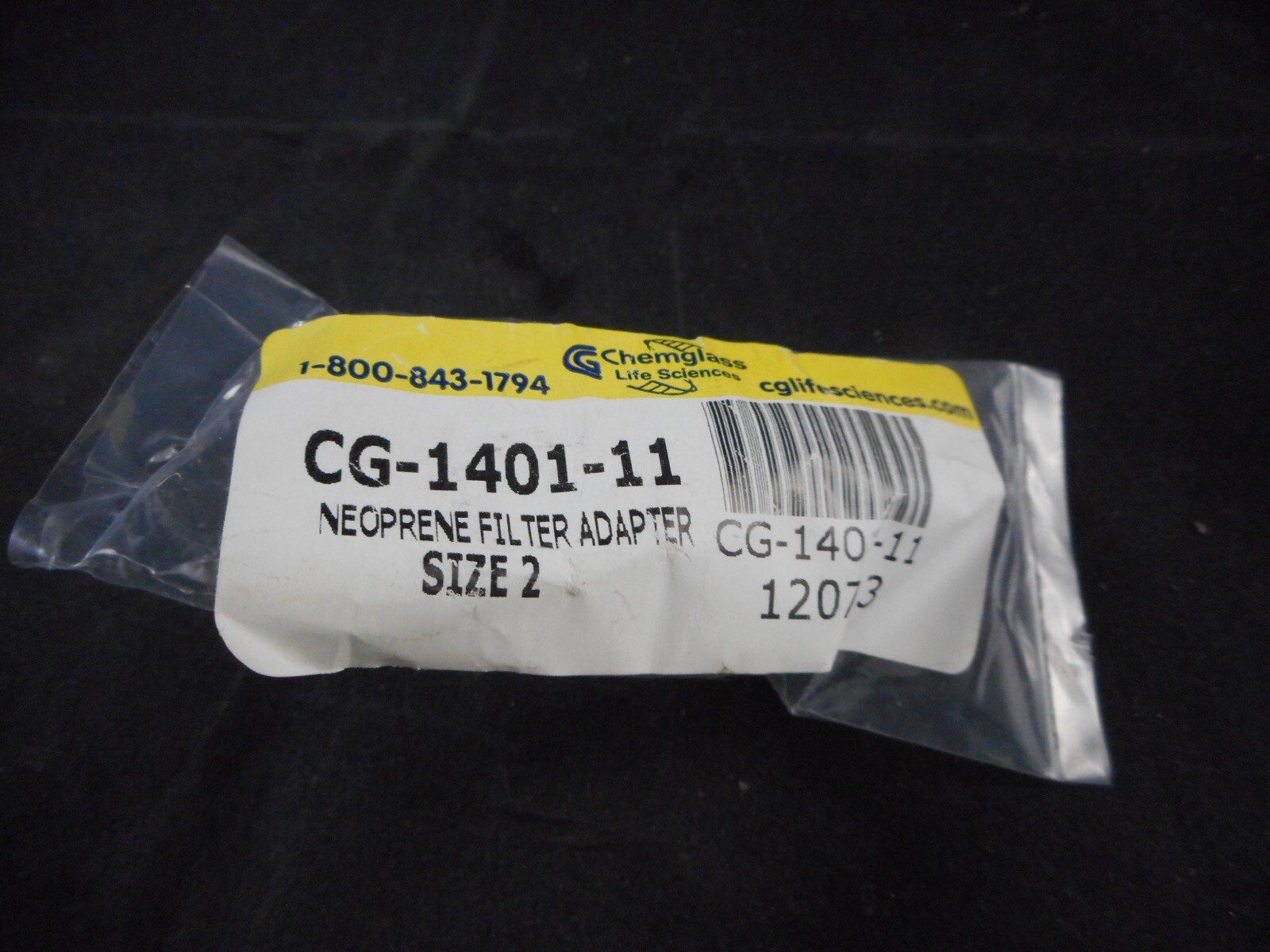 CHEMGLASS Rubber Filter Adapter Size 2 Fits Between Funnel/Flask CG-1401-11 1/PK