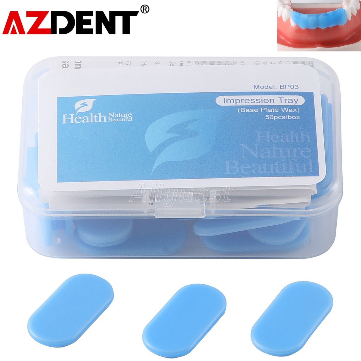 50pcs AZDENT Dental Temporary Crown Thermoplastic Impression Trays Molding Sheet