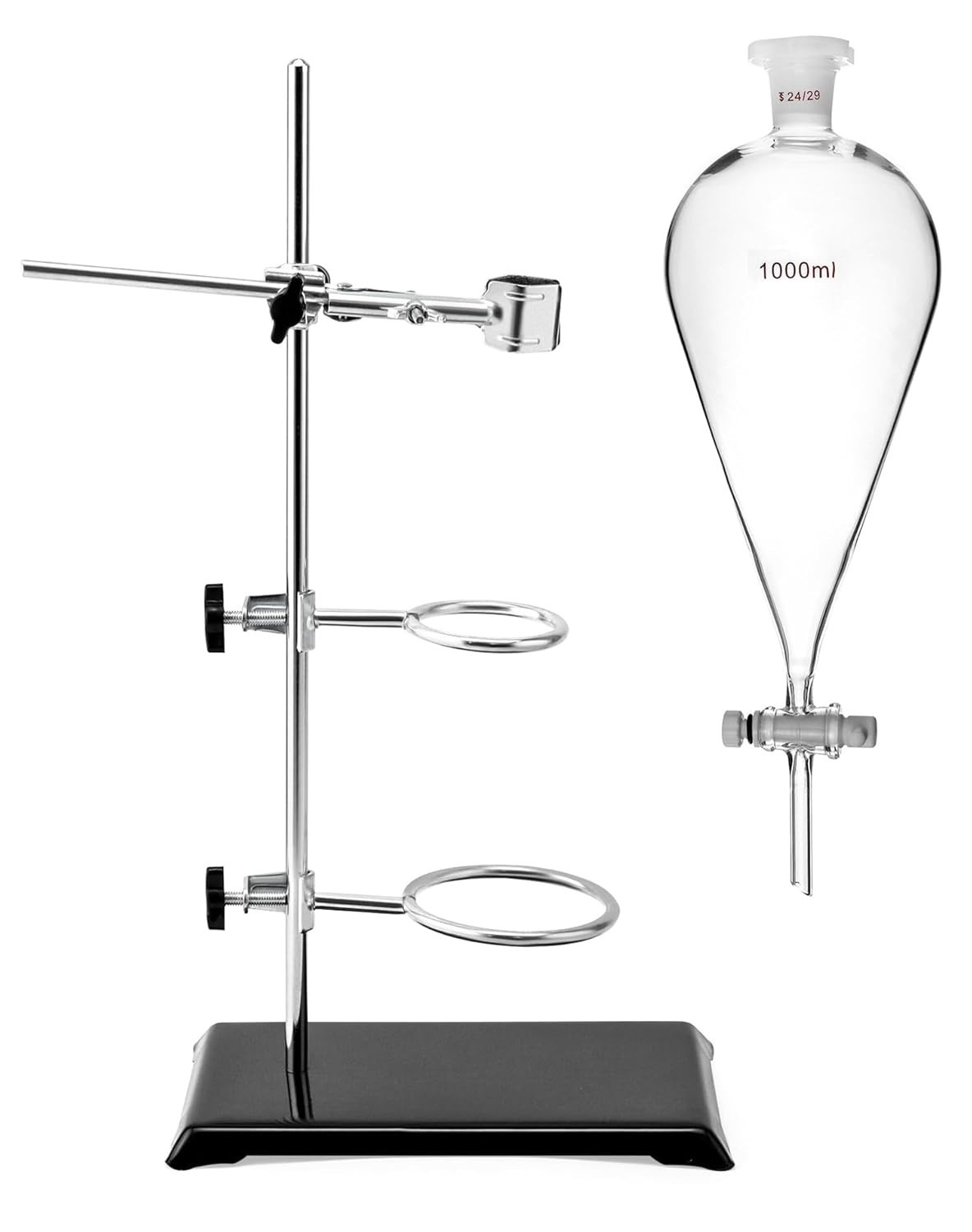 Complete Laboratory Titration Setup: 1000ml Funnel and Heavy Duty Support Rackt*