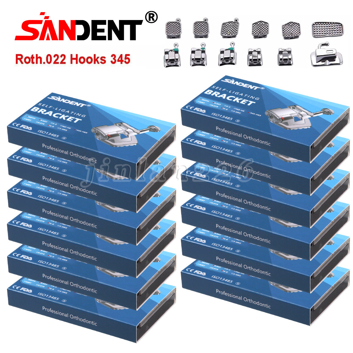 Dental Orthodontic Self Ligating Brackets Braces Roth .022 345 HK+Buccal Tube