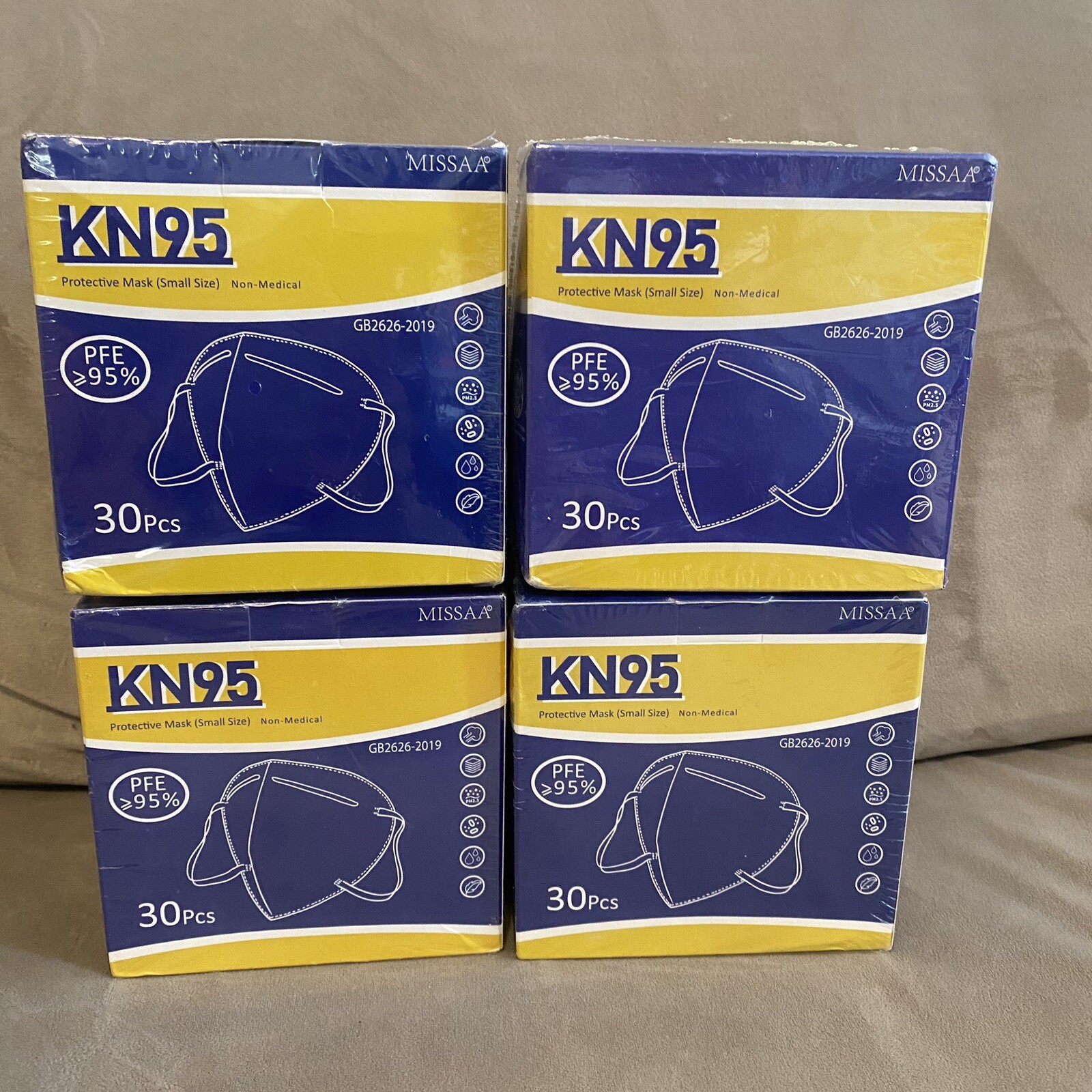 120Pcs KN95 MISSAA Protective Masks(Small Size) For Kids 5 Layers _ Black