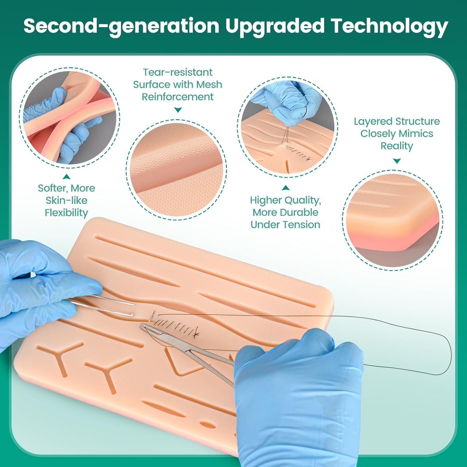 Portable 3-Layer Suture Practice Pad – Ideal for Medical & Veterinary Students