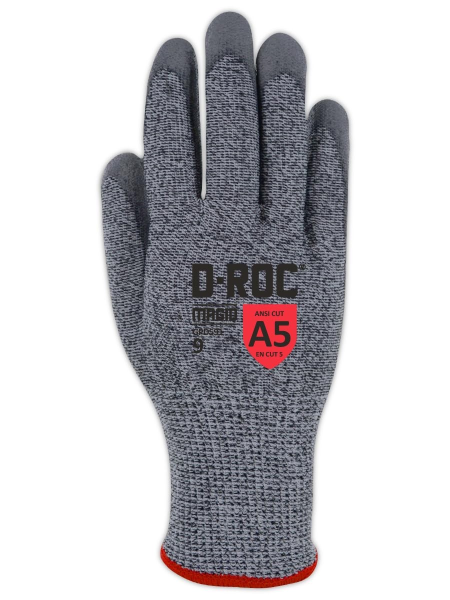 Magid A5 Cut Gloves, Polyurethane Palm, 1 Pair, Size 5/2XS