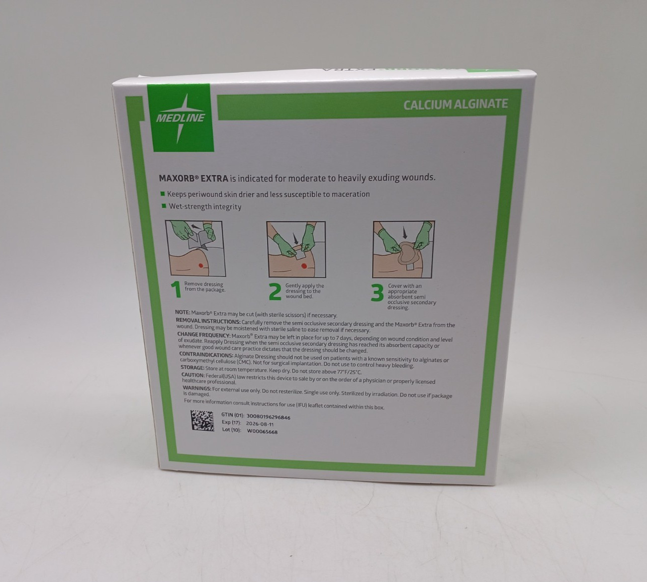 Medline Maxorb Extra Absorbent Wound Dressing 4×4 10/Box Exudate Healing Pad