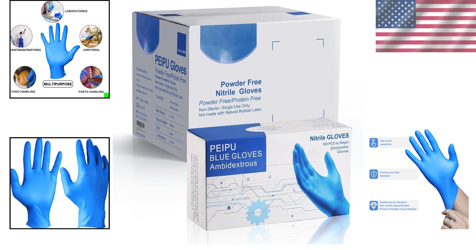 Multipurpose Nitrile Cleaning Gloves, Latex Free