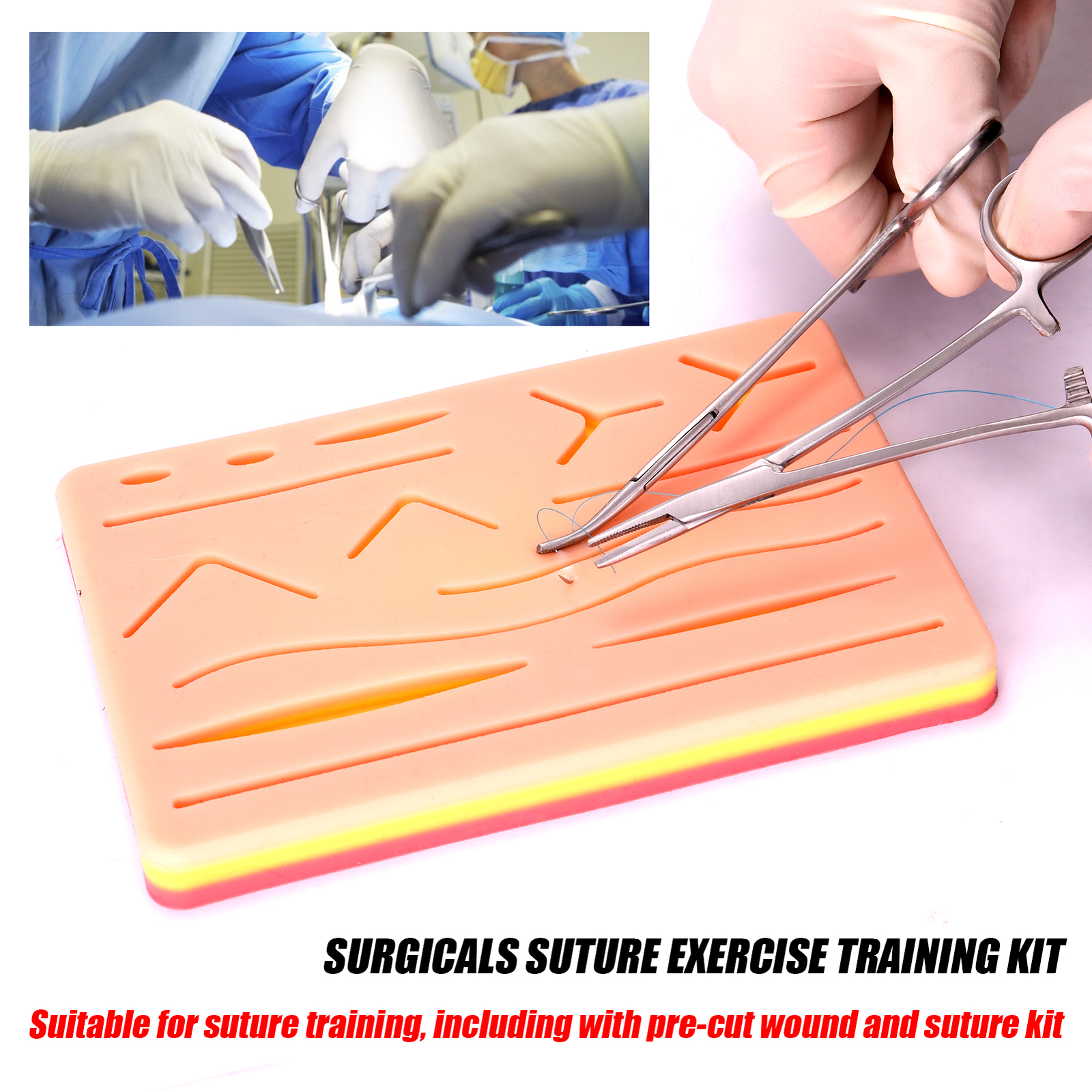 Surgicals Suture Exercise Training Kit Silicone Surgicals Skin Suture S8P7