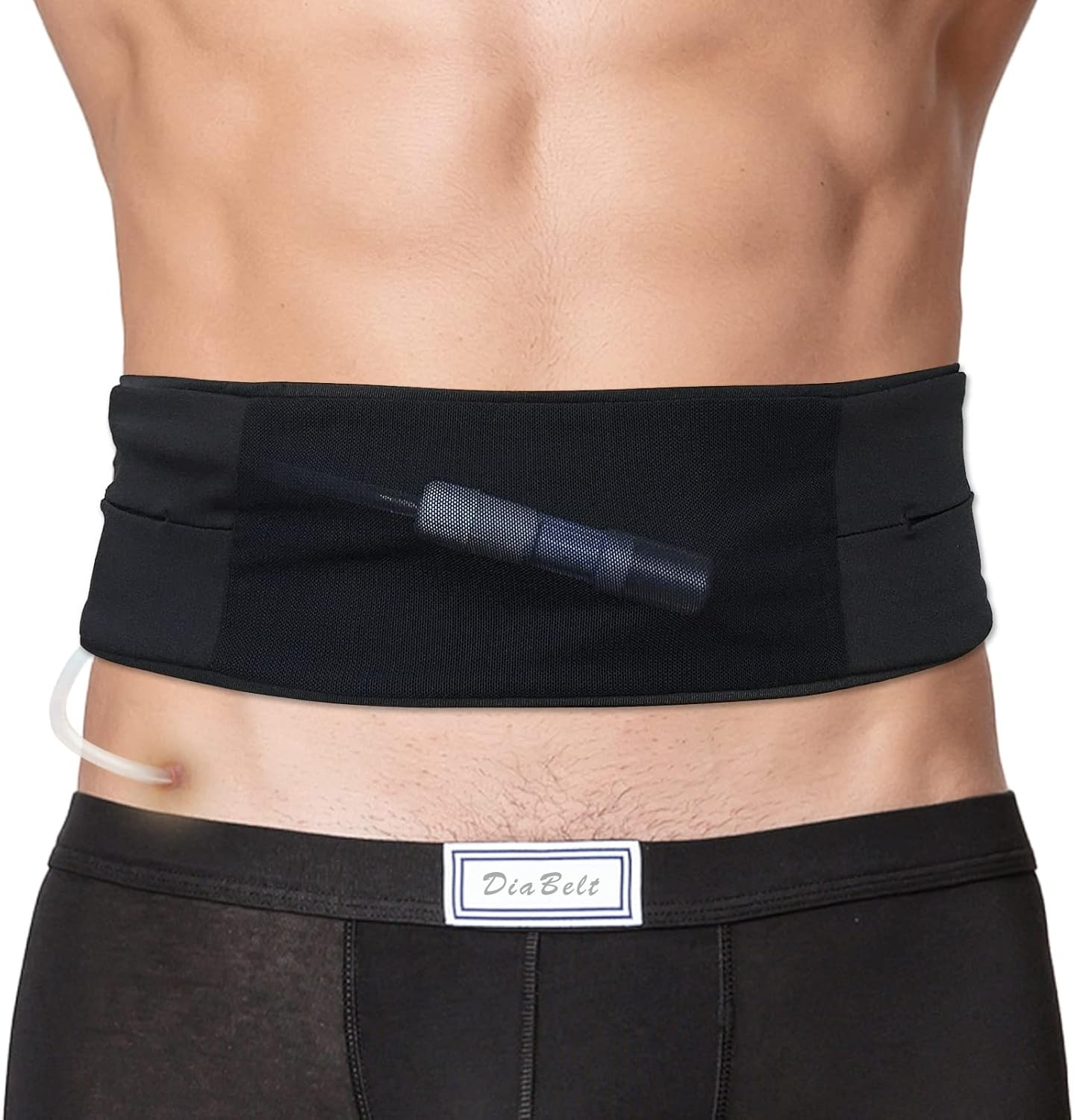 Breathable Peritoneal Dialysis Belt with Mesh Pouch Large (Pack of 1), Black