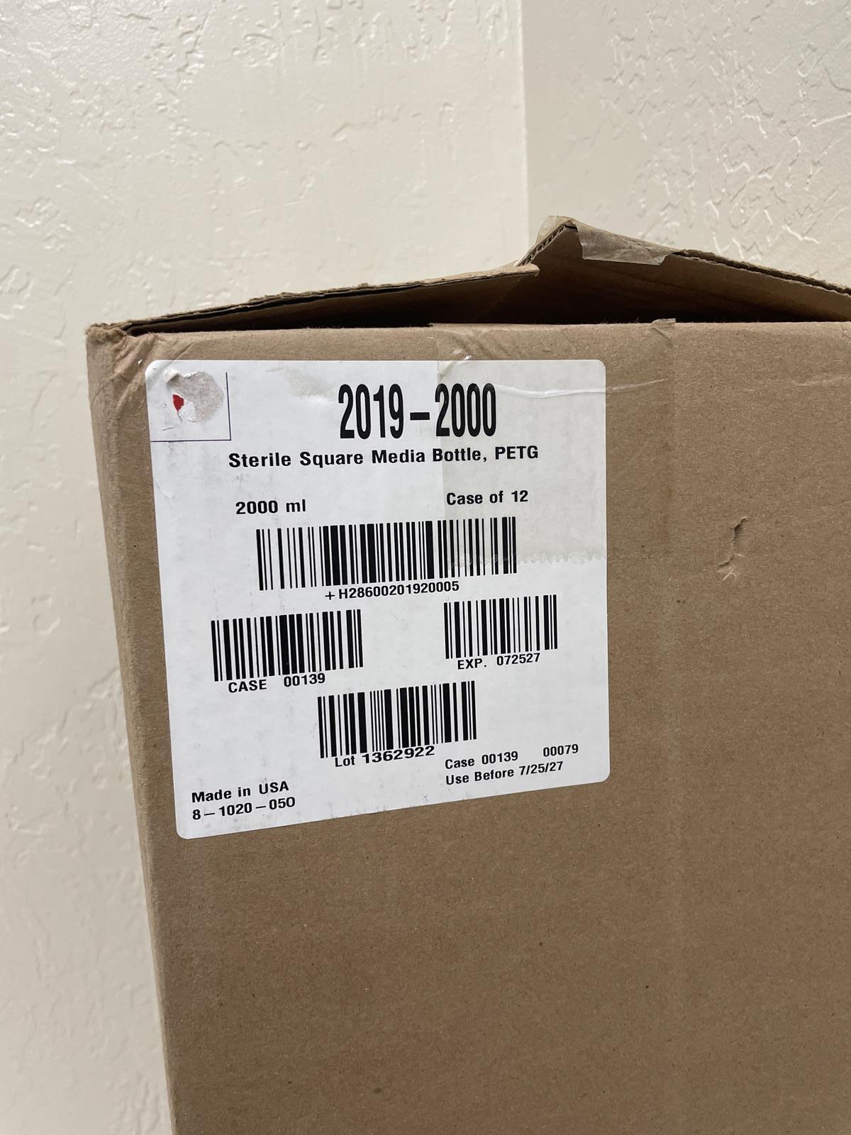 THERMO SCIENTIFIC 2019-2000 (CASE OF 12) STERILE SQUARE MEDIA BOTTLES, PETG