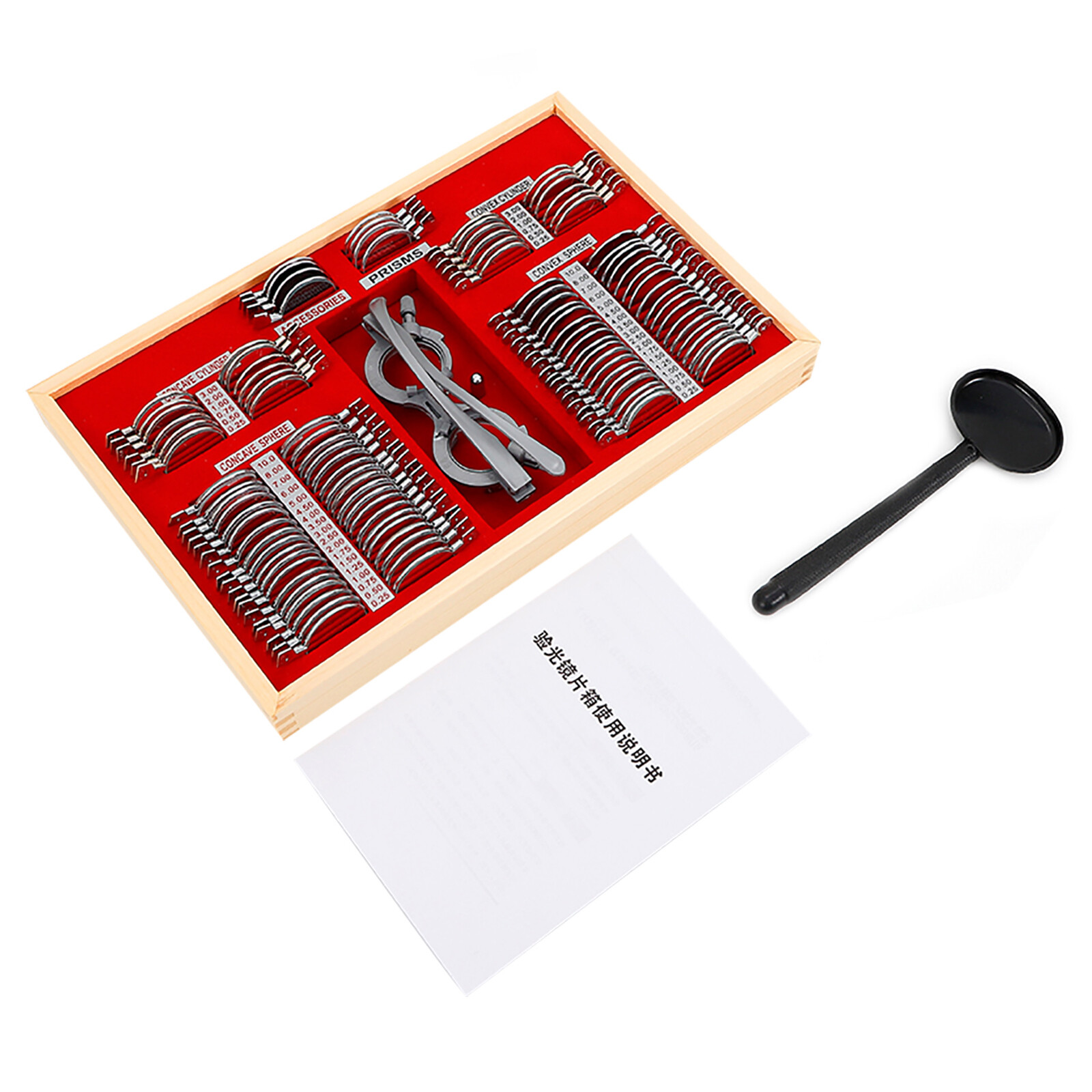 104pcs Optometry Optical Trial Lens Kit Test Metal Trial Frame Set w/Case Box