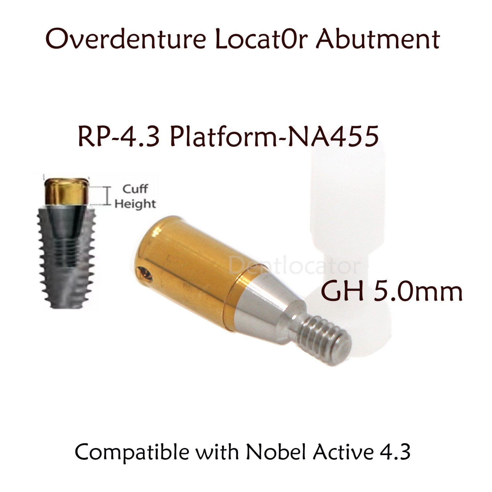 For Nobel Active Locator Attachment Abutment RP 4.3mm Retention Cap Inserts Tool