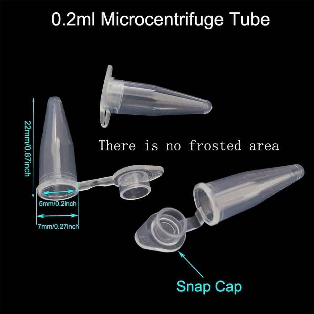 150Pcs 0.2/0.5/1.5ml Clear Mini Plastic Test Tube Centrifuge Vials Snap Cap Lab