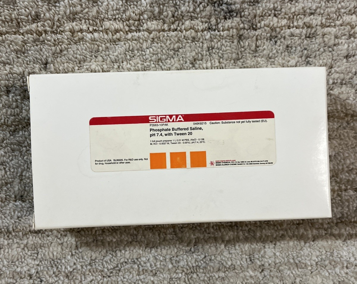 10 Pack Sigma-Aldrich Phosphate Buffered Saline with Tween Powder pH 7.4 P3563