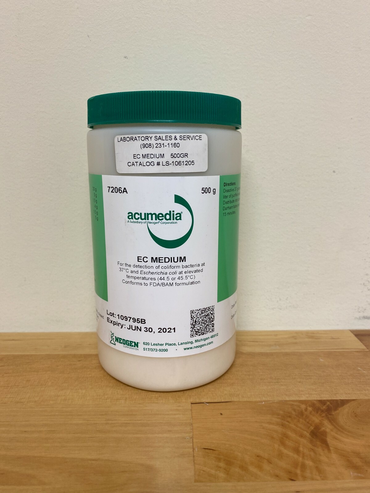 Neogen Acumedia E. Coli Broth 500 g (NCM0065A) – Exp Jun 30, 21′