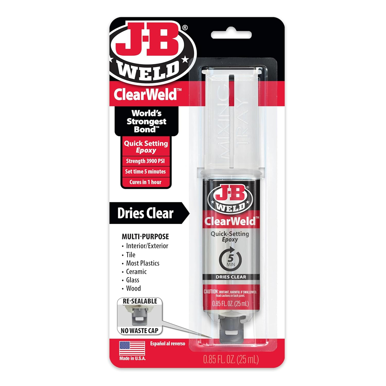 50112 Clearweld 5 Minute Set Epoxy Syringe – Clear – 25 Ml, 25Ml