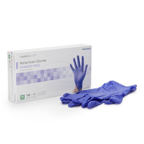 Confiderm 3.0 Nitrile Exam Glove Medium Blue Box Of 100 By McKesson