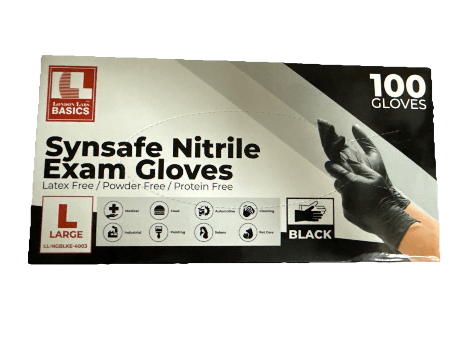 100 London Labs Basics Synsafe Nitrile Exam Gloves Latex Free Powder Free