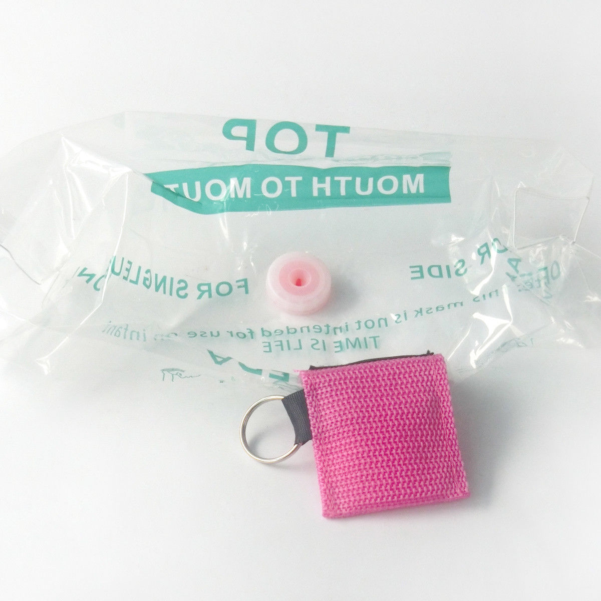 100 PCS pink CPR Resuscitation Face Shield with Filter First Aid Resus Shield