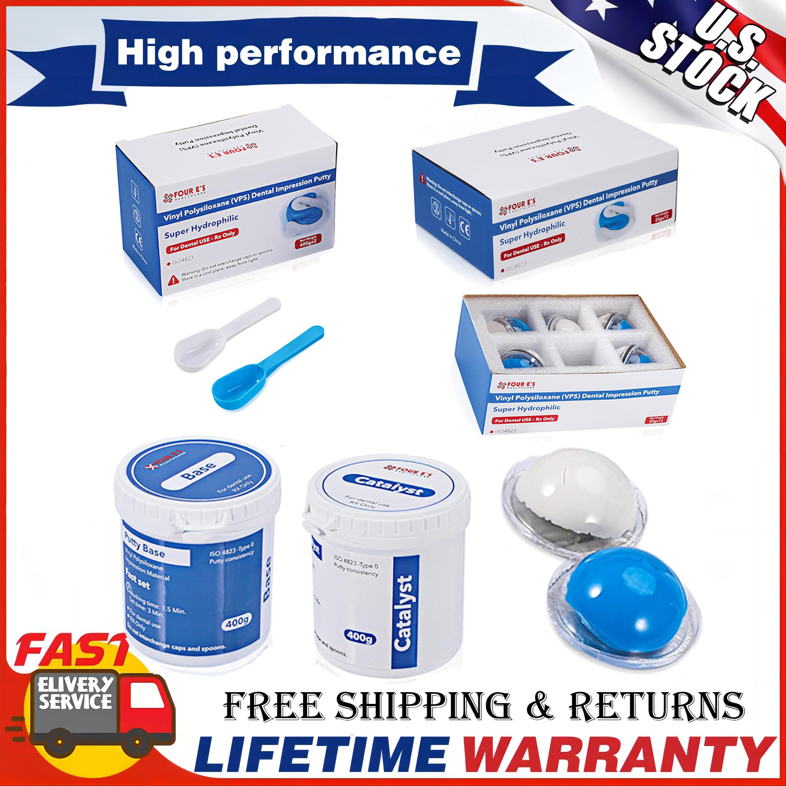 25g x12 / 400g x2 Dental Hydrophilic Firmer Teeth Impression Putty Fast Set