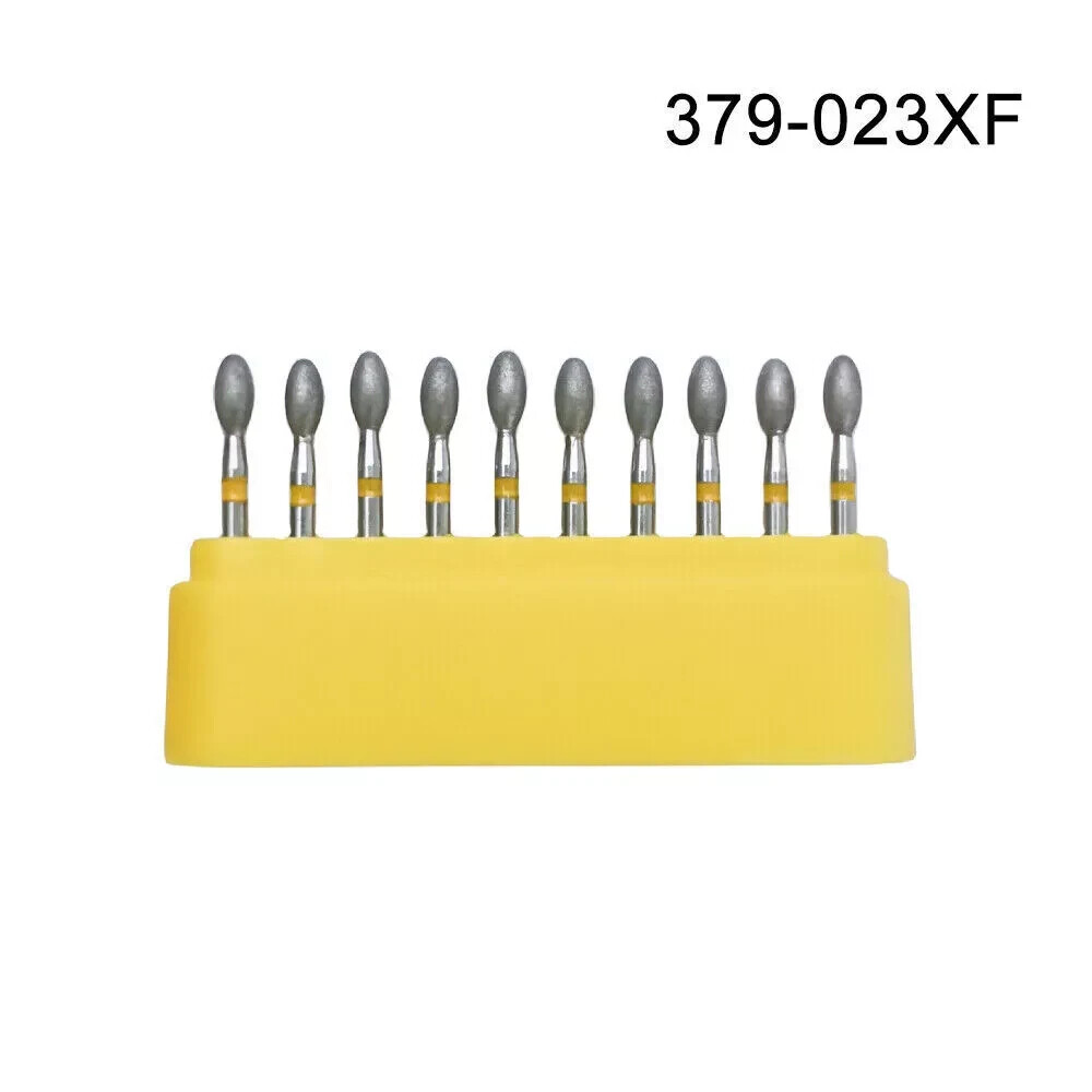10Pcs Dental Pointed Football Taper Coarse Grit Diamond Bur FG Burr Modify Round