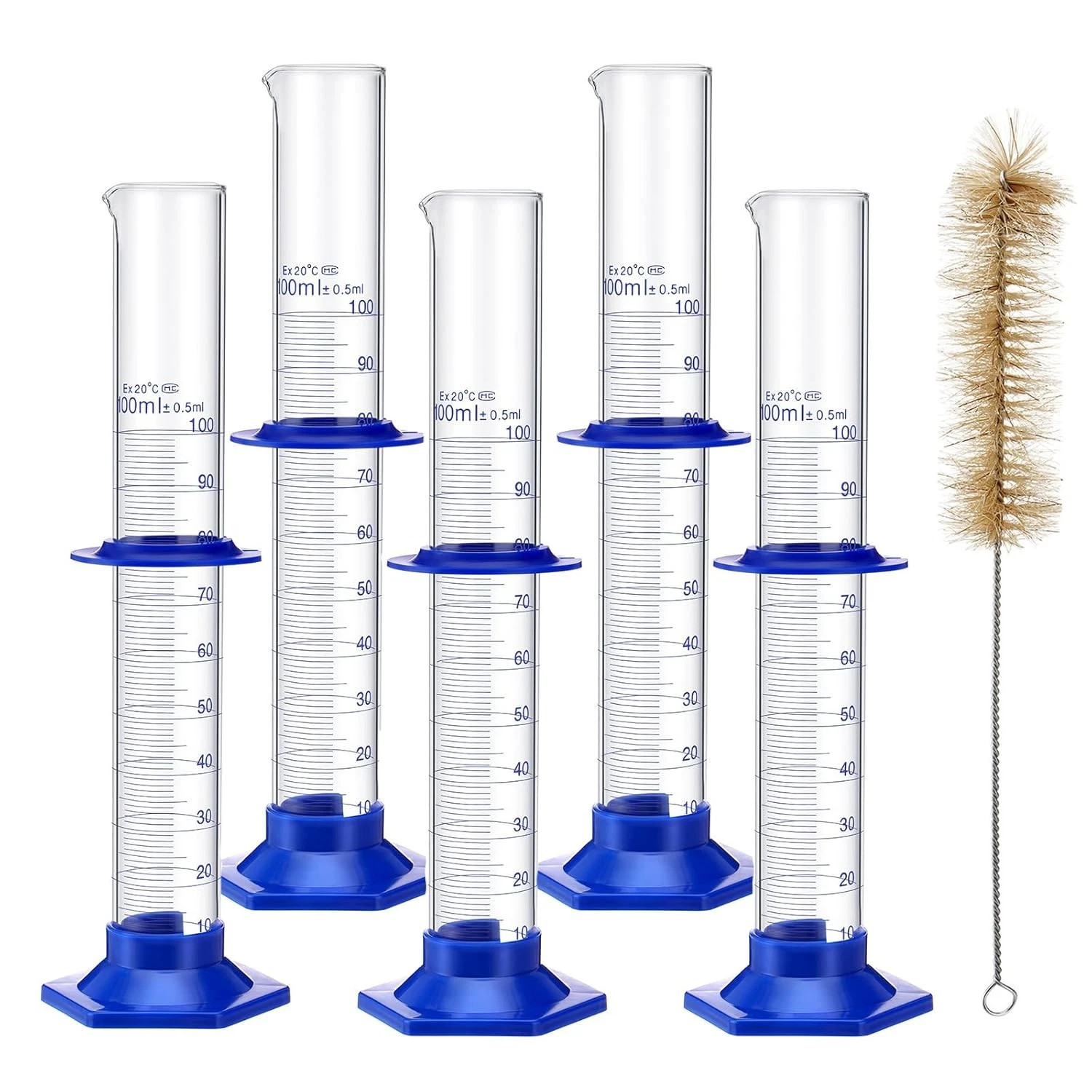 14Pcs Borosilicate Glass Lab Beaker,5pcs Graduated Cylinders Measuring Glassware