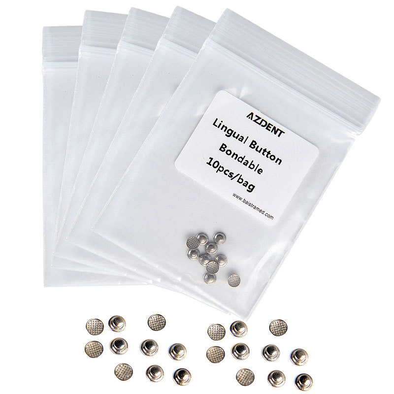 50 Packs AZDENT Dental Orthodontic Lingual Buttons Bondable Round Base 10pc/pack