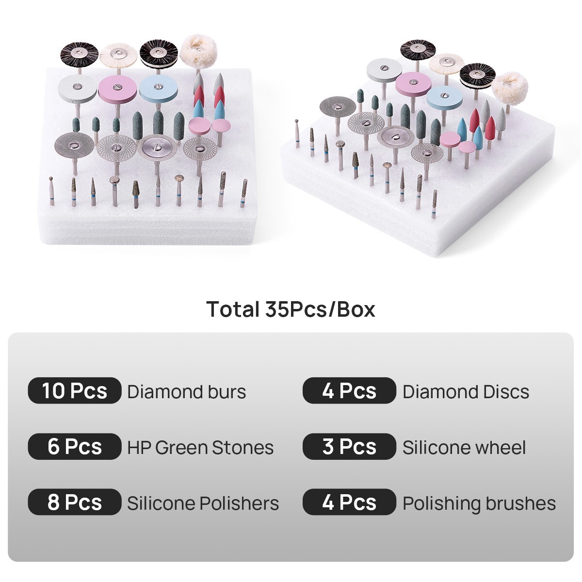 Dental Diamond Burs Cups Composite Polishing Kit Ceramics RA HP FG Shank Type