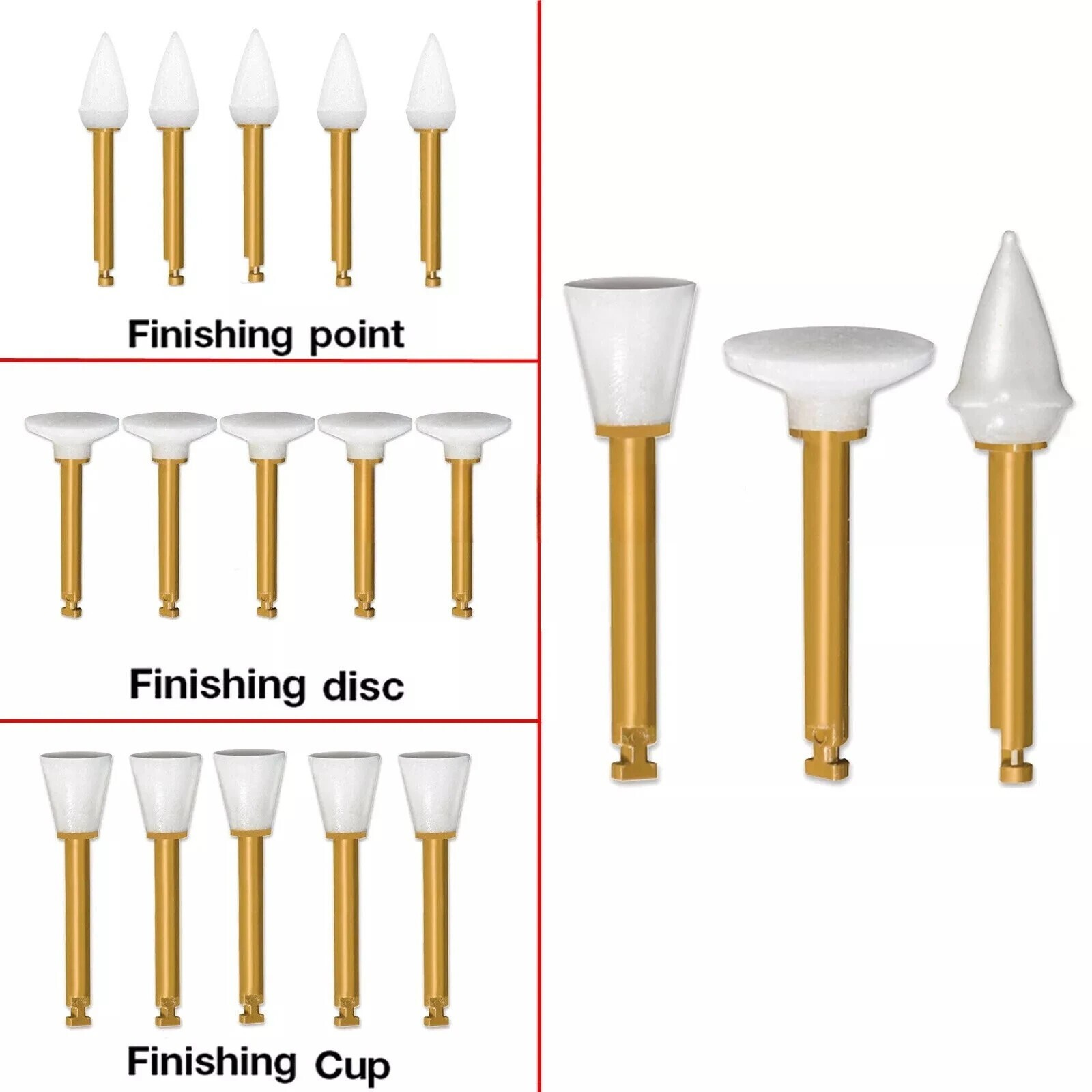 10Pc Dental Disposable Composite Polishers Finishing Discs Cup System Instrument