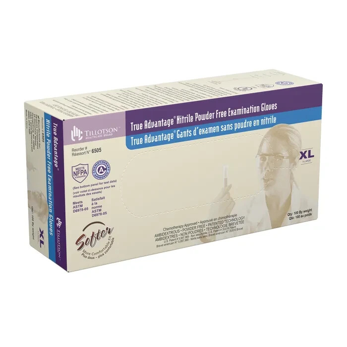 True Advantage Nitrile Exam Gloves, Powder-Free