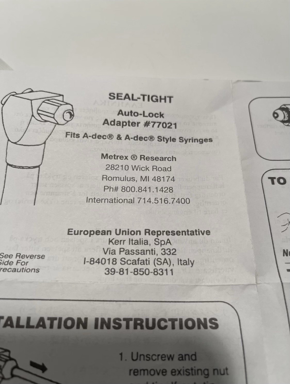Seal-Tight Tip Conversion A Kit (ADEC style) – Auto-Lock Adapter #77021