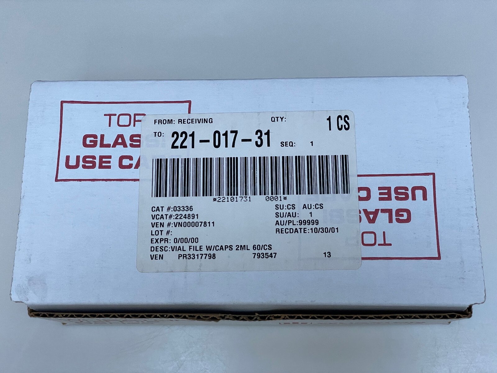 DWK Life Sciences Wheaton™ Glass Sample Vials in Vial File, Cat. #03336