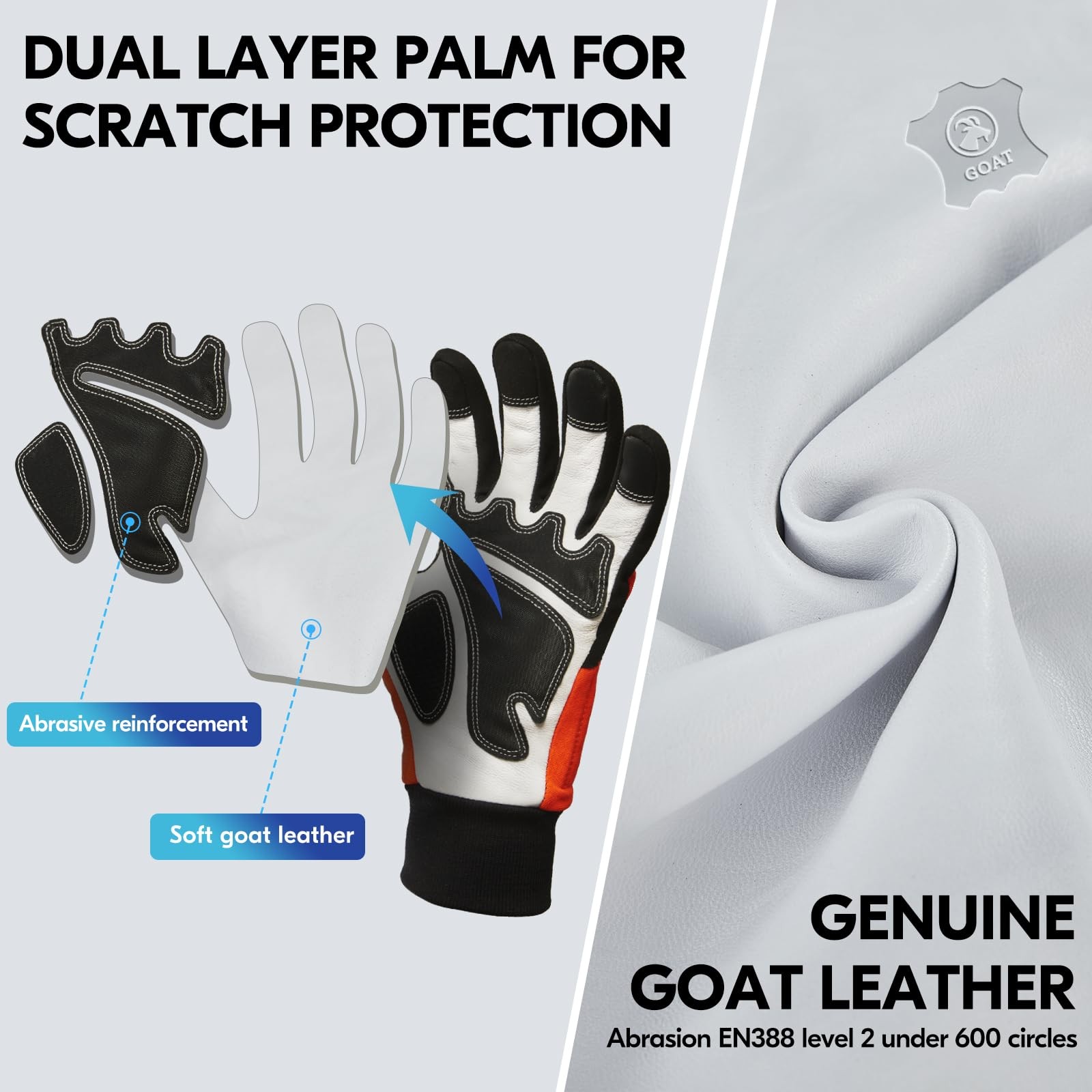Vgo… 1Pair Chainsaw Gloves 12-Layer Chainsaw Protection On Left Hand Back