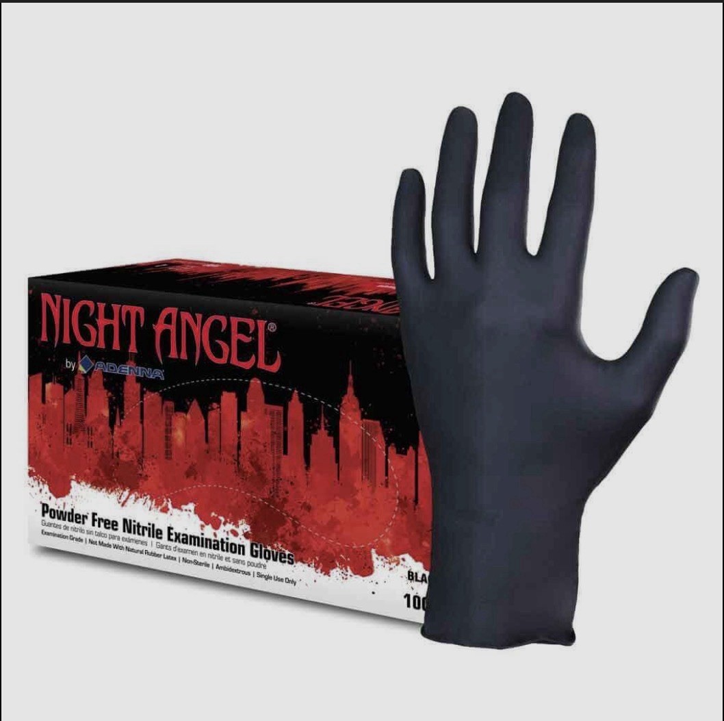 Adenna Night Angel Powder-Free Nitrile Examination Gloves for Medical Use