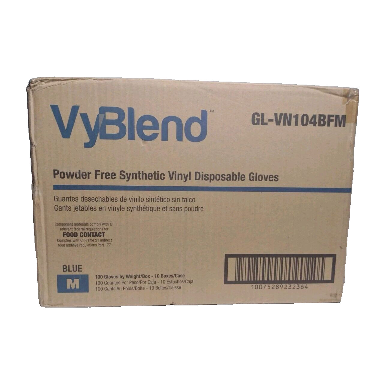 1000 Ct Powder Free Vinyl Nitrile Blend Disposable Gloves Medium 10 BOXES OF 100