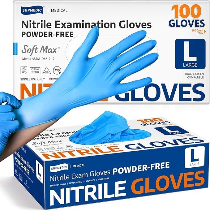 Medical Soft Max™ Nitrile Exam Gloves, 100 Count Latex-Free Powder-Free Blue